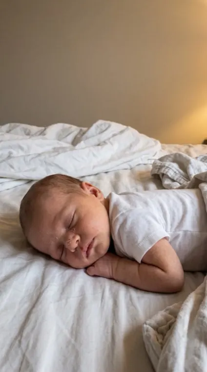 Foto que a Julia enviou do Miguel dormindo